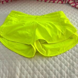 Neon yellow lululemon shorts!!